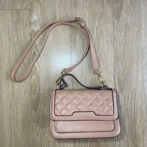 Elegant Pale Pink Quilted Shoulder Bag
